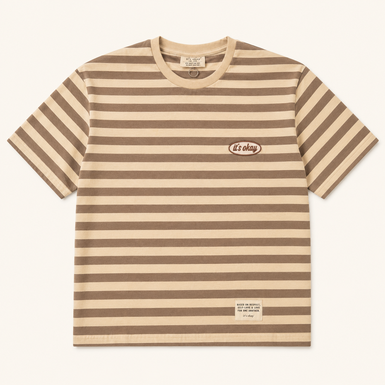 STRIPED T-SHIRT - BROWN & BEIGE