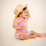 TINY STRIPED T-SHIRT- ORANGE/LILAC