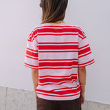STRIPED T-SHIRT - PINK & RED