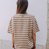 STRIPED T-SHIRT - BROWN & BEIGE