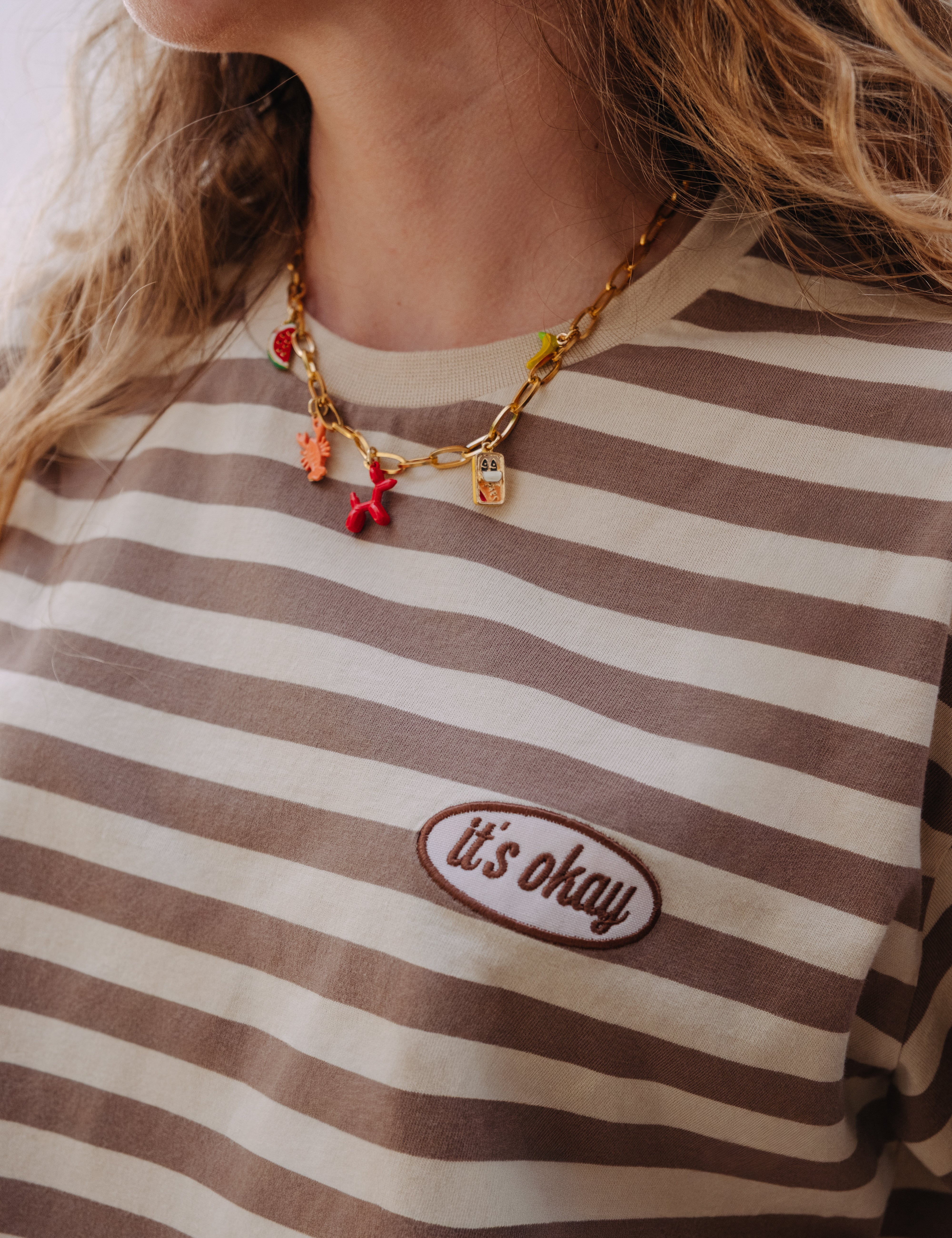 STRIPED T-SHIRT - BROWN & BEIGE