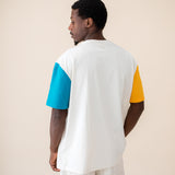 ORGANIC COLOR BLOCK T-SHIRT - ECRU