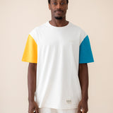 ORGANIC COLOR BLOCK T-SHIRT - ECRU