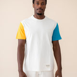 ORGANIC COLOR BLOCK T-SHIRT - ECRU