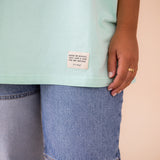 ORGANIC COLOR BLOCK T-SHIRT - MINT
