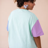 ORGANIC COLOR BLOCK T-SHIRT - MINT