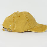 Mustard cap, yellow cap made with 100% cotton, embroidered. it's okay to be exactly who you are. From Portugal with love. Boné de pala amarelo de algodão bordado em Portugal.