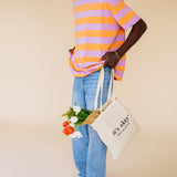 ORGANIC STRIPED T-SHIRT - ORANGE/LILAC