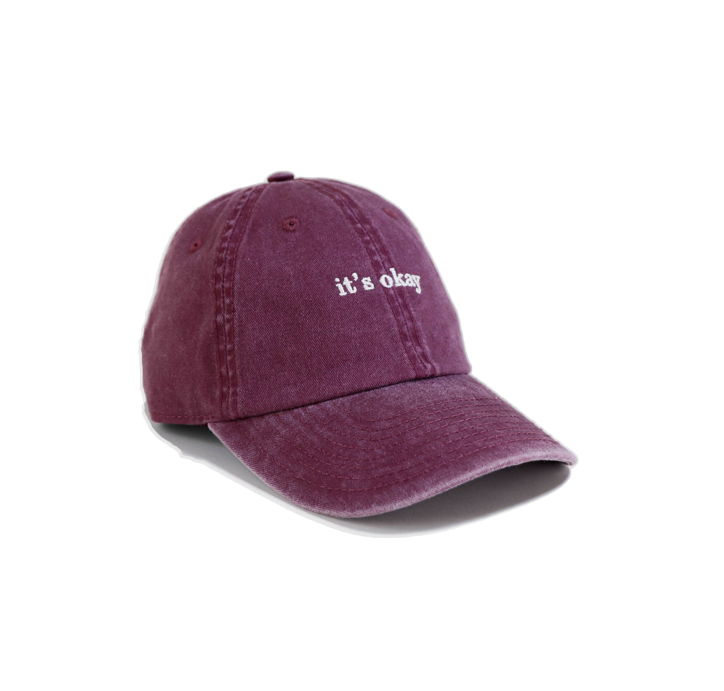 it's okay raspberry cap, burgundy cap made with 100% cotton, embroidered. it's okay to be exactly who you are. From Portugal with love. Boné de pala bege de algodão bordado em Portugal.it's okay stone cap, beige cap made with 100% cotton, embroidered. it's okay to be exactly who you are. From Portugal with love. Boné de pala bordeaux de algodão bordado em Portugal.