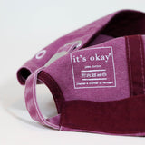 it's okay raspberry cap, burgundy cap made with 100% cotton, embroidered. it's okay to be exactly who you are. From Portugal with love. Boné de pala bege de algodão bordado em Portugal.it's okay stone cap, beige cap made with 100% cotton, embroidered. it's okay to be exactly who you are. From Portugal with love. Boné de pala bordeaux de algodão bordado em Portugal.