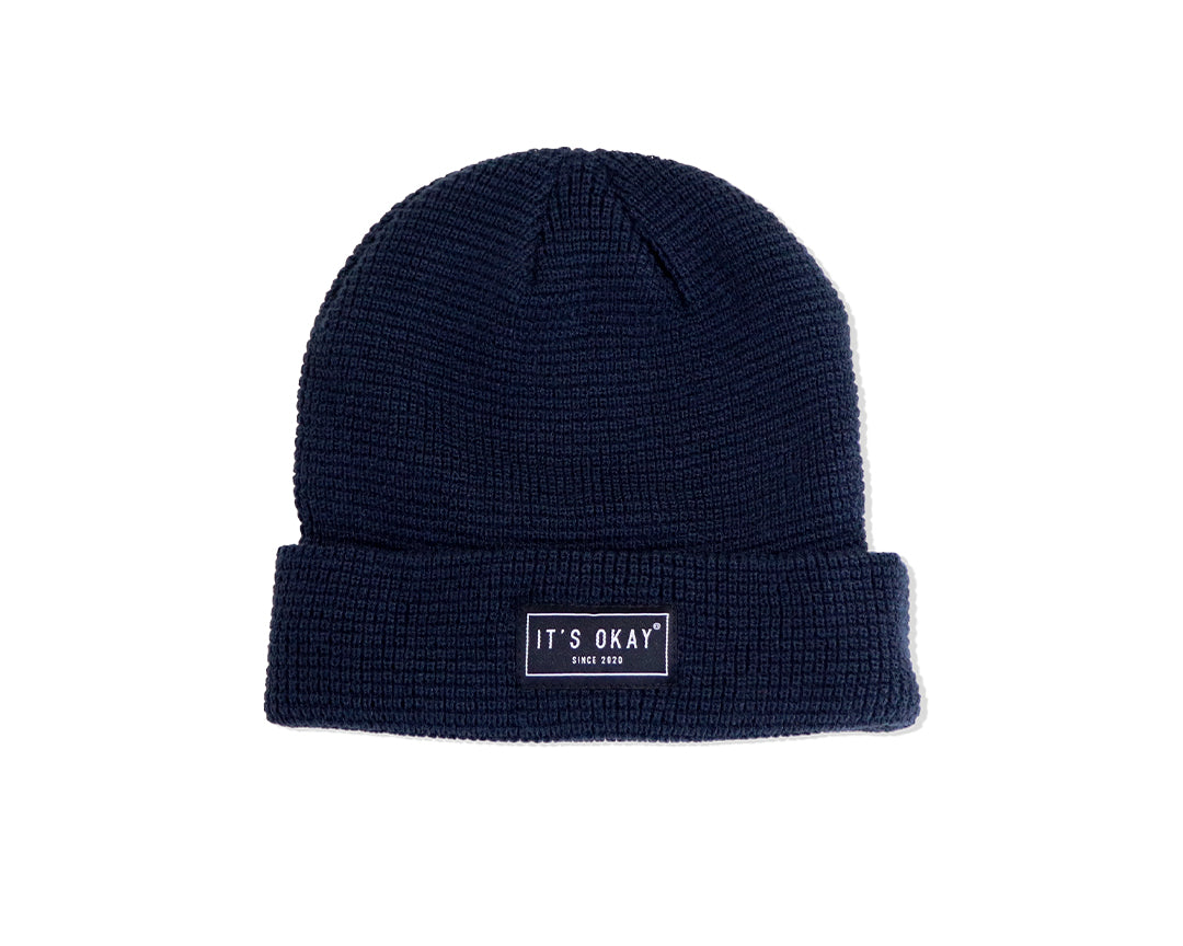 Blue Beanie from It's okay | design in Portugal with love | feel cozy and warm with this knitted beanie | gorro feito em Portugal, wear it with pride