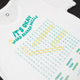 It's okay word puzzle t-shirt - wear it with pride. Find all the words!  This tee will give you confidence and strength. Organic cotton, exclusive design made in Portugal, screen printed. (Pt. t-shirts algodão orgânico com serigrafia. produzida em portugal. design exclusivo. Esta t-shirts transmite confiança e força a quem a utiliza.